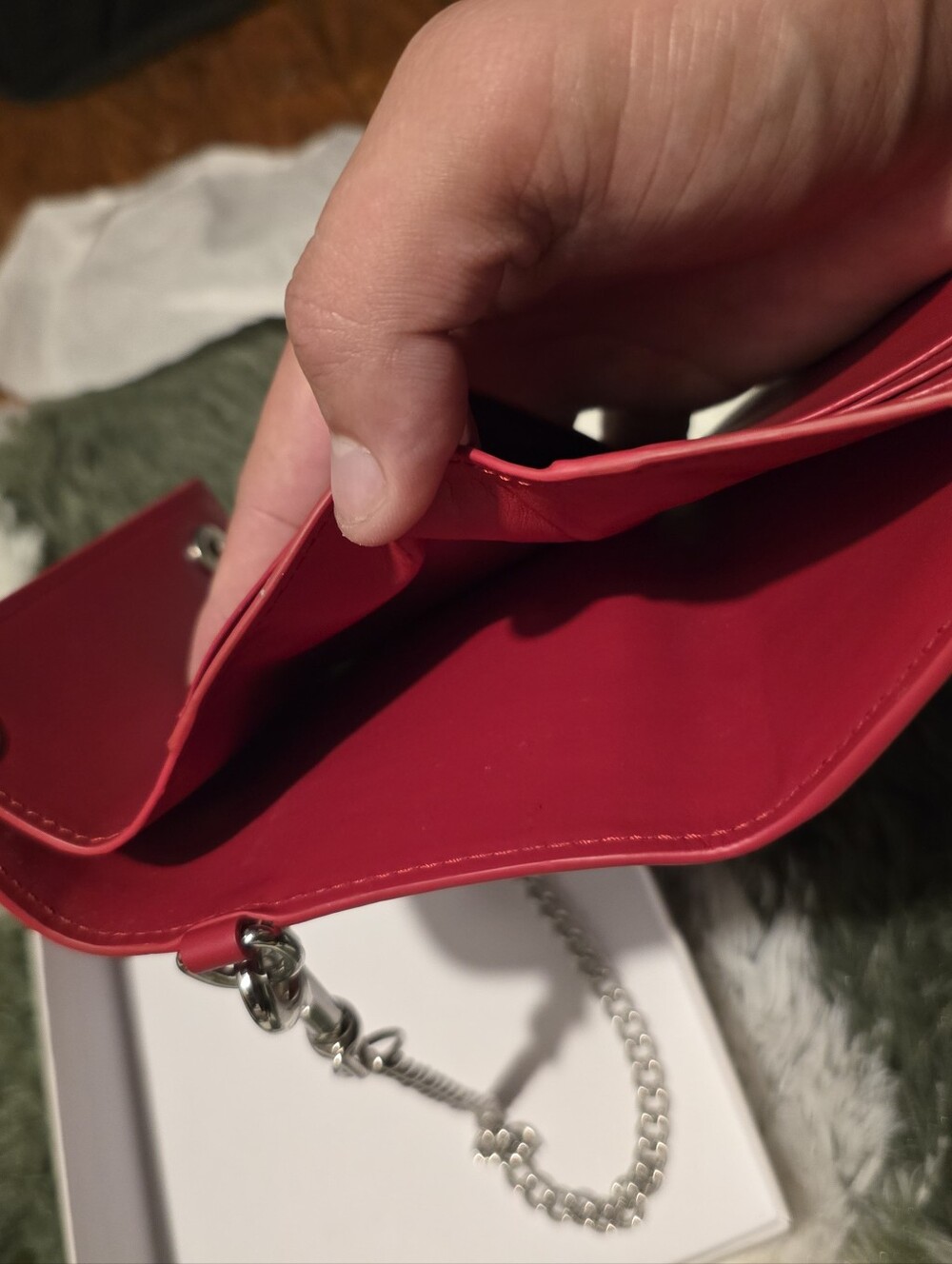 Supreme - Leather Chain Wallet | Red - Picture 6 of 8